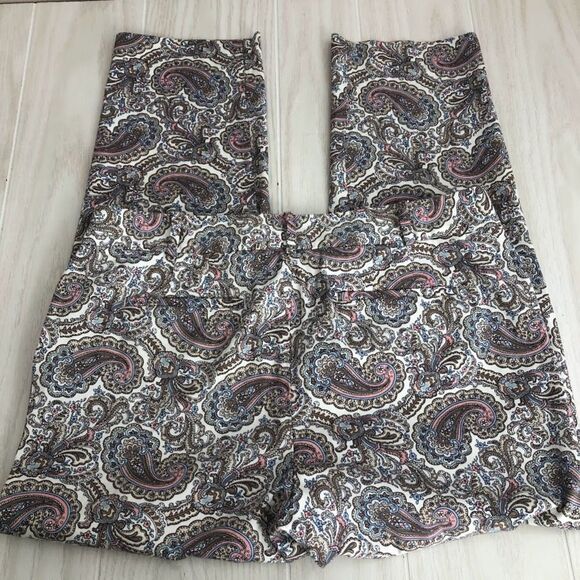 Talbots Women's Paisley Crop Pants Size 8 The Perfect Crop Zip Closure - Picture 4 of 10